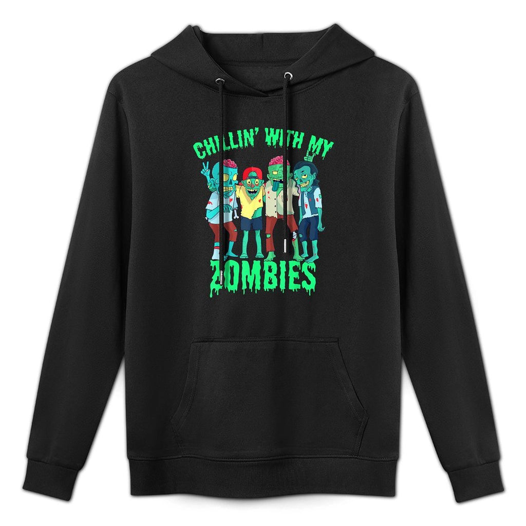 Chillin with My Zombies Halloween Boys Kids Zombie Pilling-Resistant Hoodie