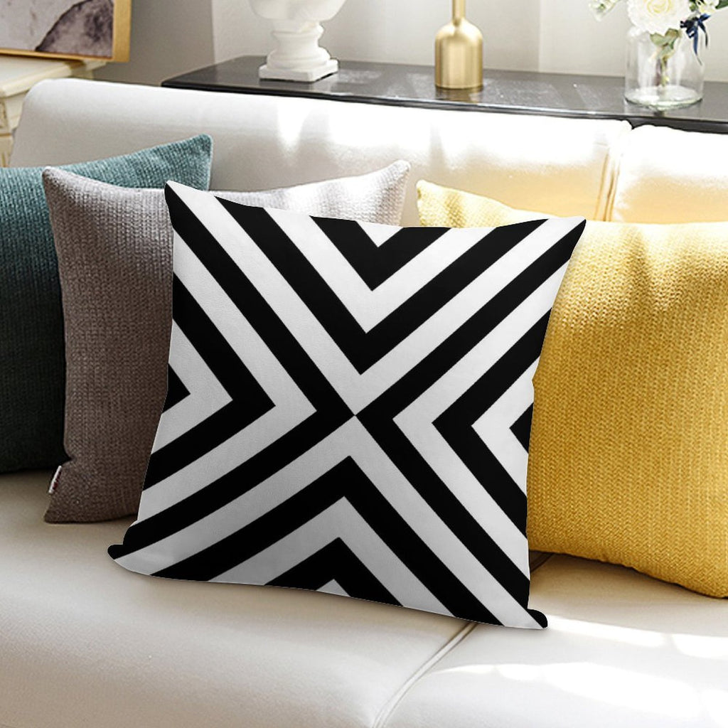 Black & White Simple Pattern Soft Gift Ready Throw Pillow