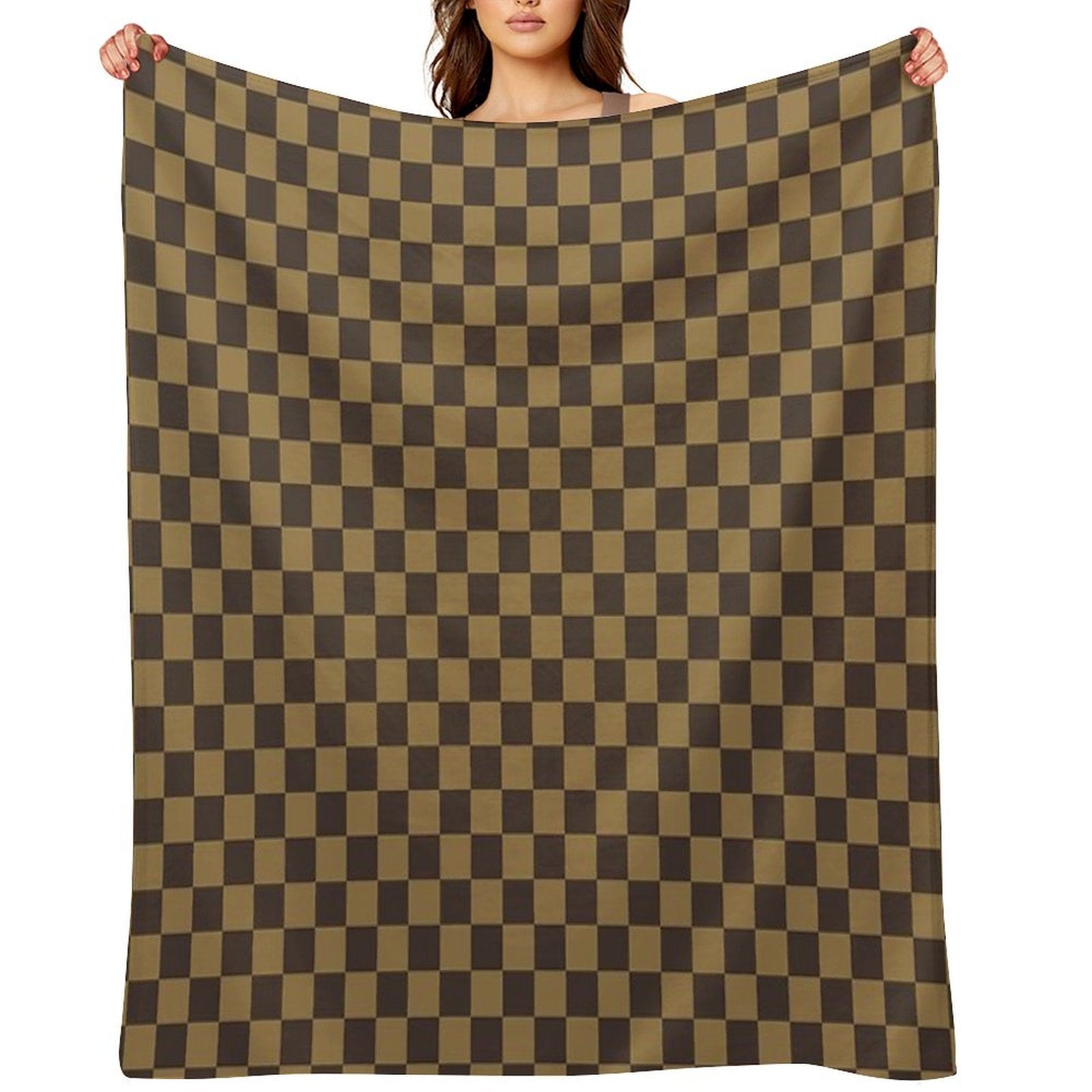 Stylish Checkered Pattern Small Squares Velvety-soft Throw Blanket