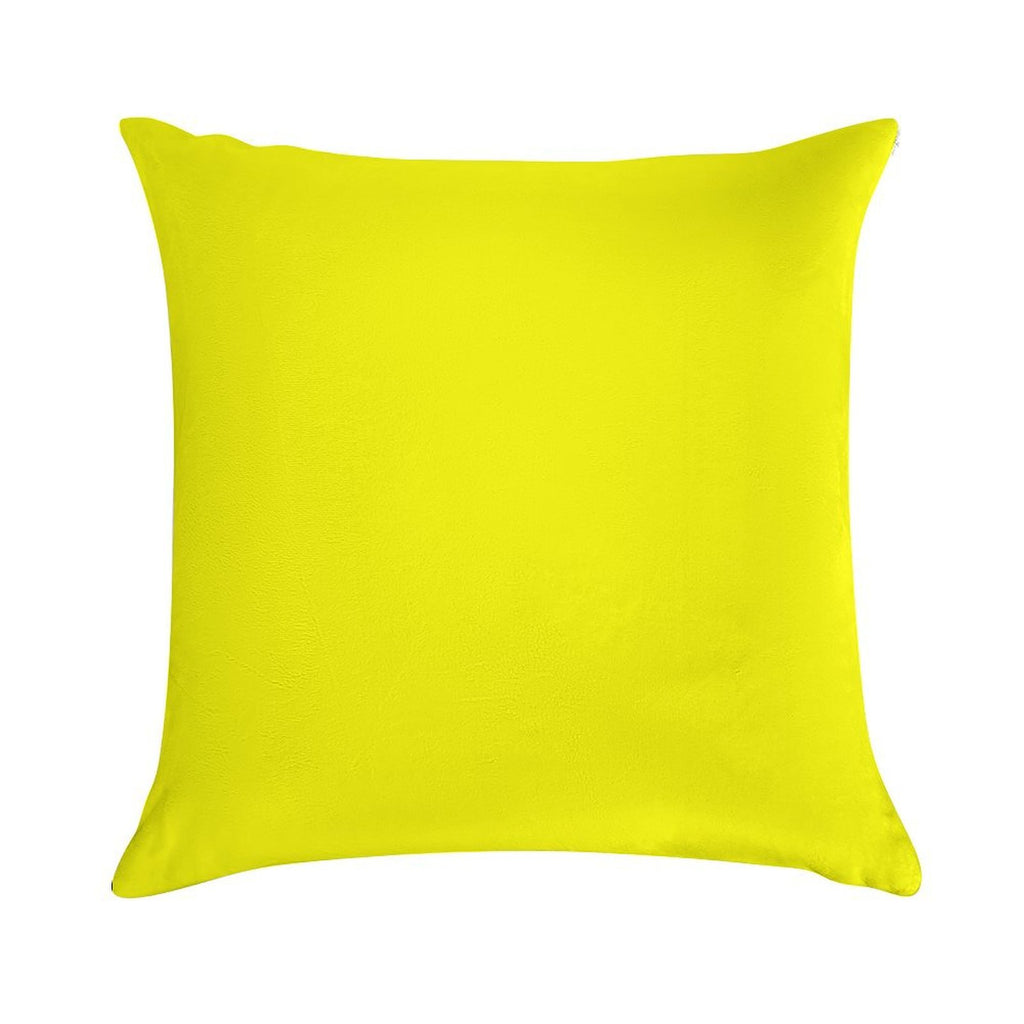 Bright Fluorescent Yellow Neon Soft Washable Throw Pillow
