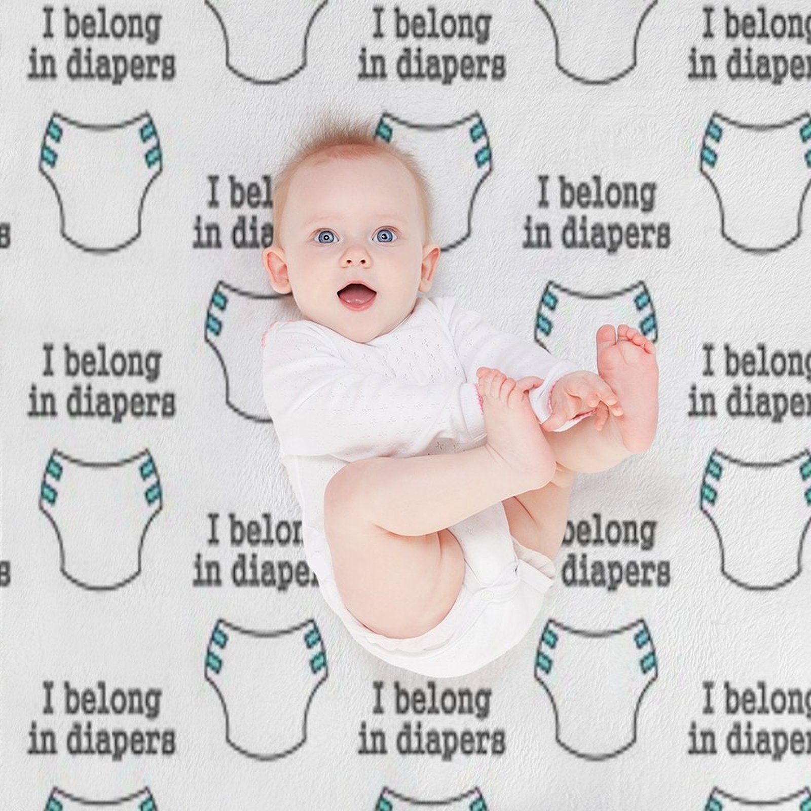 I Belong in Diapers All-season Throw Blanket