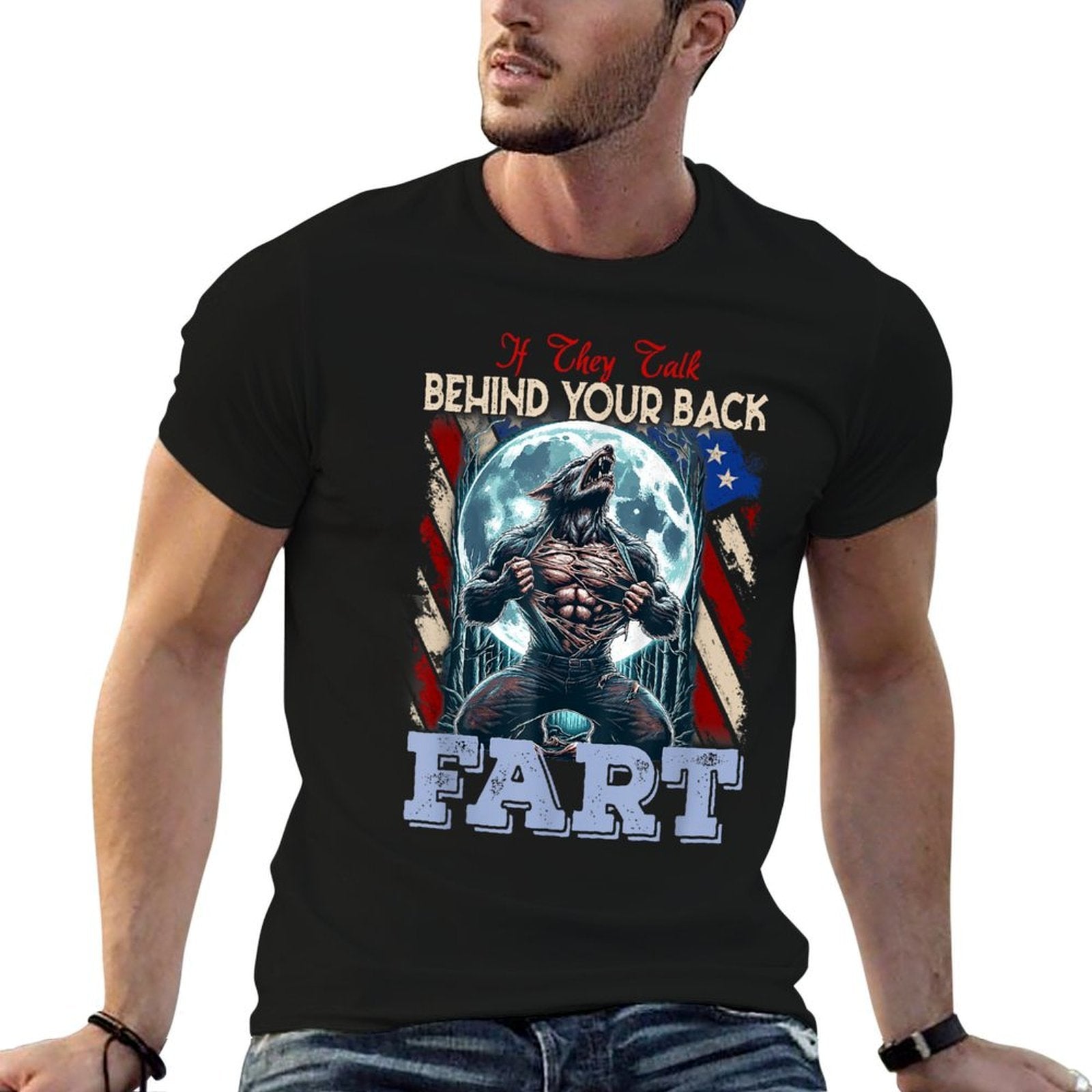 If They Talk Behind Your Back Fart Funny Alpha Wolf Meme Kid  Heathered Texture T-Shirt