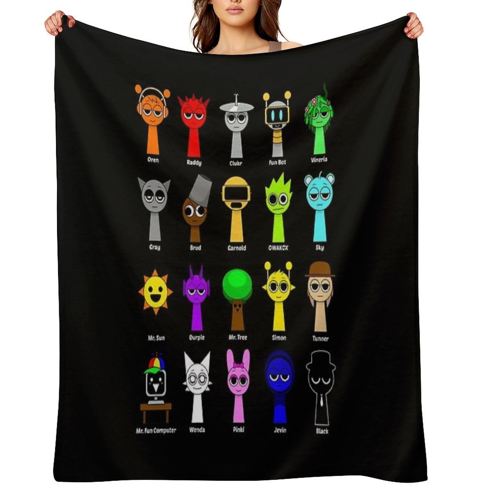 All My Sprunki Game Toys Wrinkle-free Throw Blanket