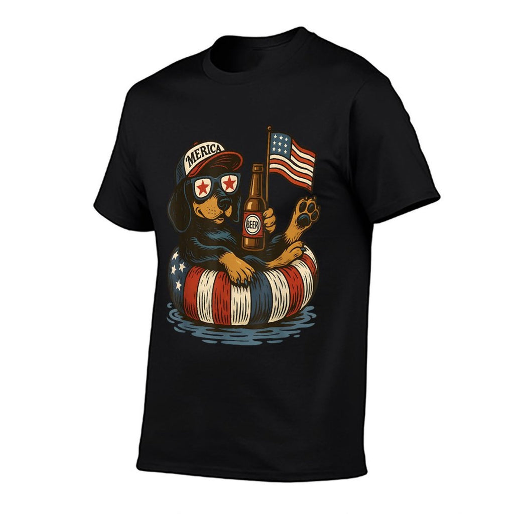 Dachshund 4th of July America Dachshund Patriotic Dog Lovers  Slim-fit Cut T-Shirt