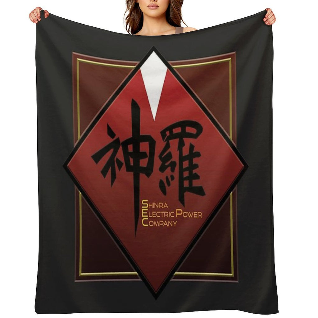 Shinra Electric Power Company Final Fantasy 7 神羅 Easy Care Throw Blanket