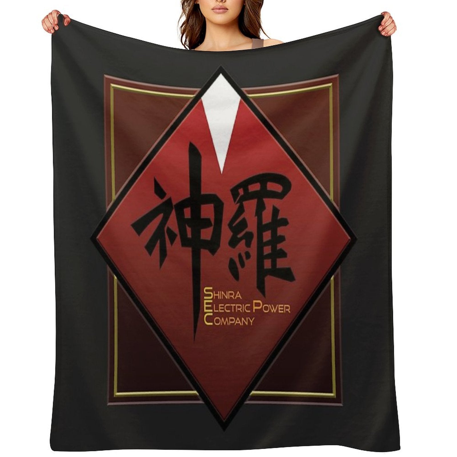 Shinra Electric Power Company Final Fantasy 7 神羅 Easy Care Throw Blanket
