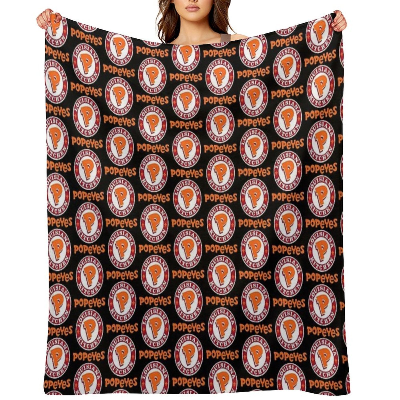 Louisiana Kitchen Popeyes Classic Logos Premium Throw Blanket