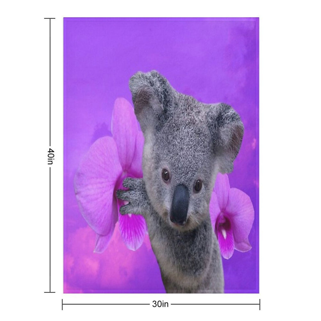 Koala And Orchids Gift-ready Throw Blanket