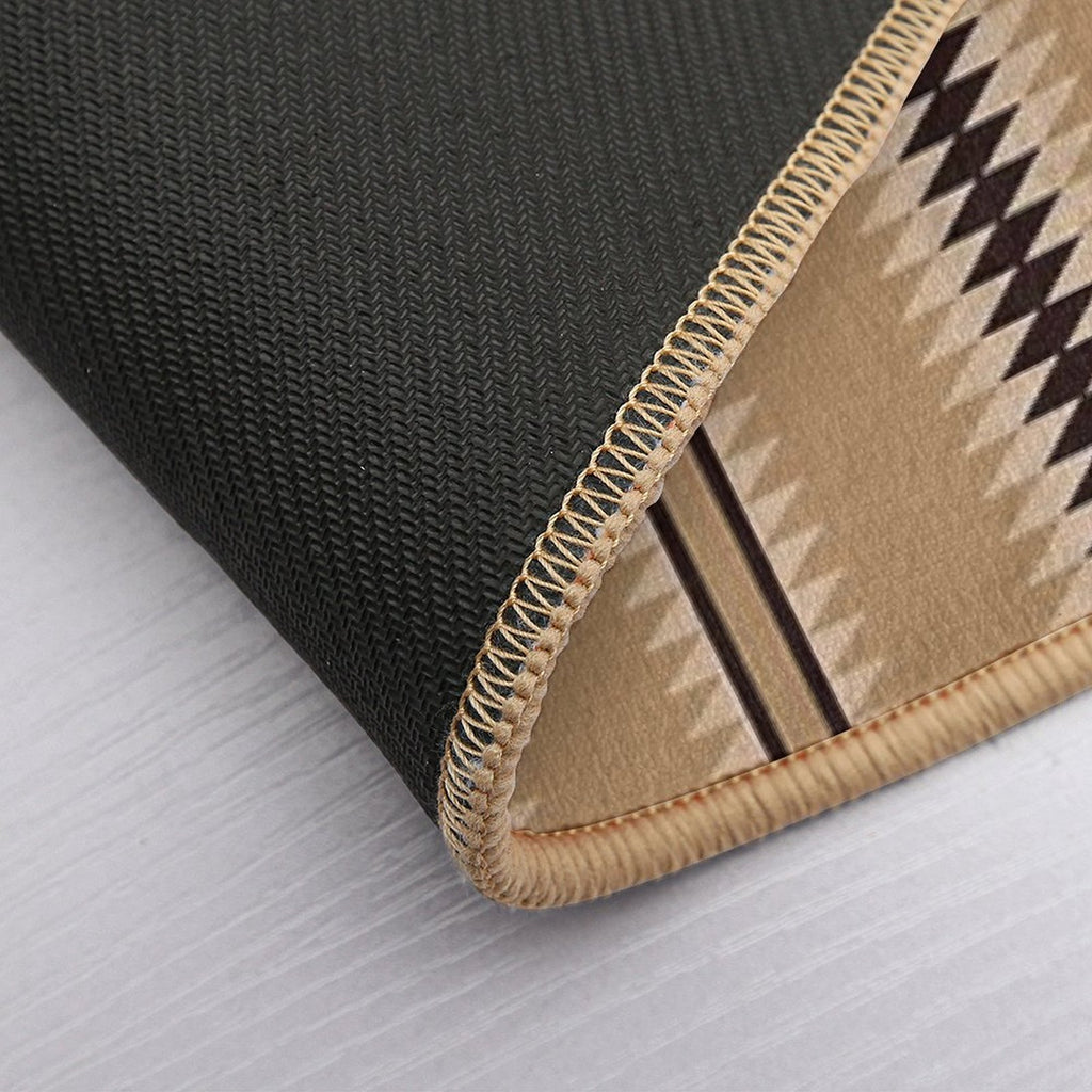 Navajo Stripes Cream And Black  Slip-Resistant Bath Mat