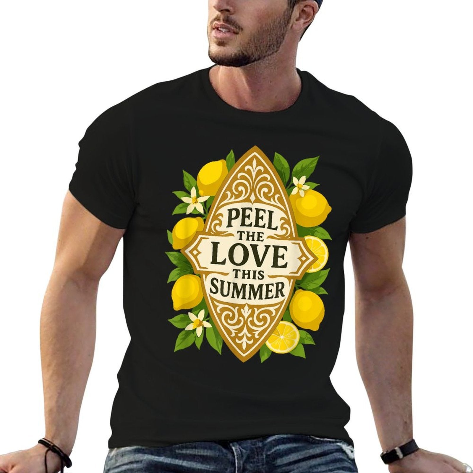 Retro Aesthetic Lemons Citrus Fruit Floral Funny Summer Pun  Oversized Silhouette T-Shirt