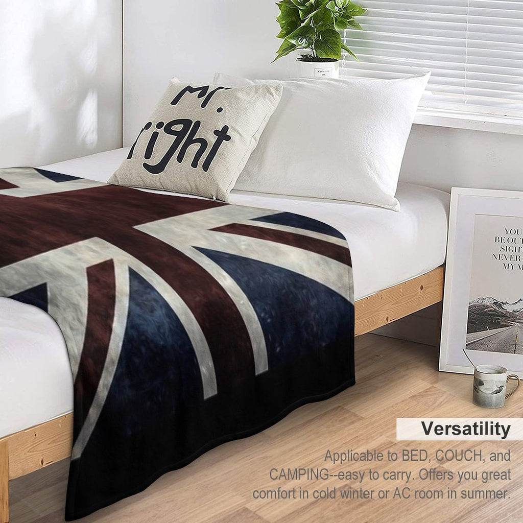 A Grunge Looking Distressed Union Jack Uk Version Machine-washable Throw Blanket