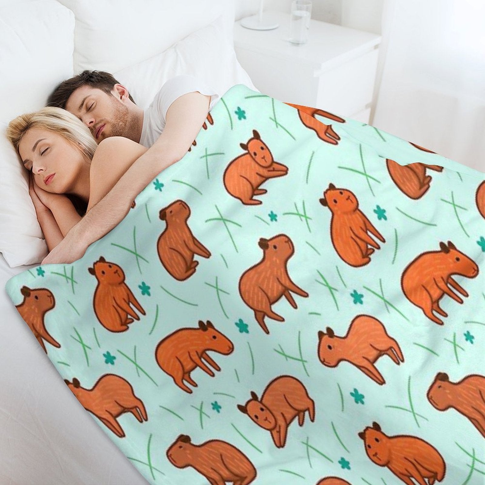 Capybara Pattern Anti-pilling Throw Blanket