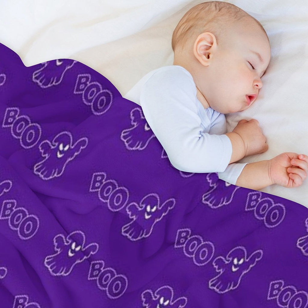 Boo Pattern Machine-washable Throw Blanket