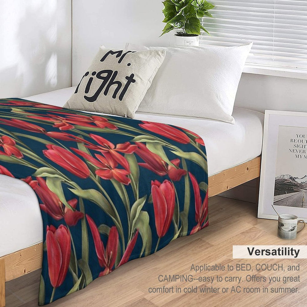 The Red Garden Plush Throw Blanket