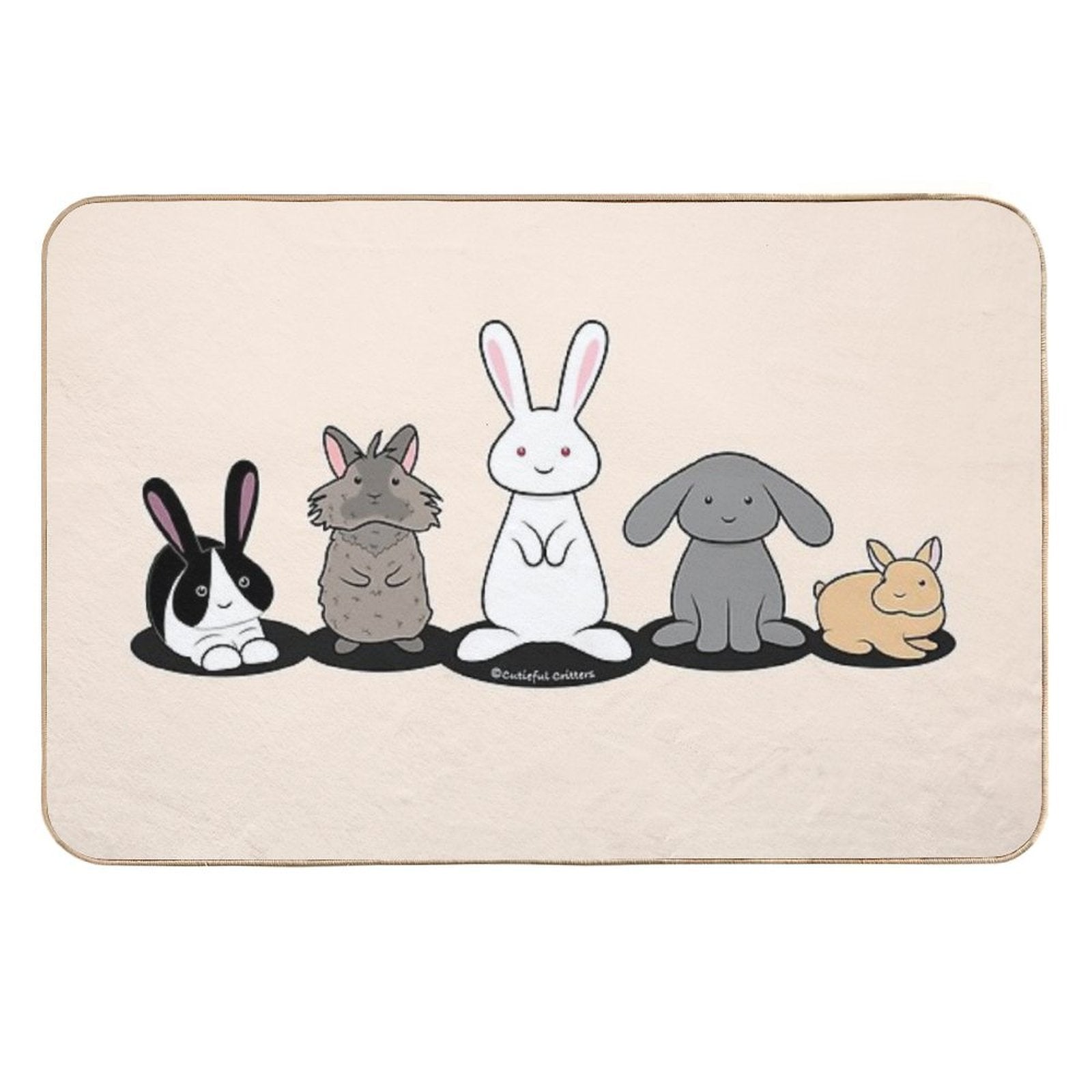 My Favorite Breed Is Rescued - Bunnies  Stain-Proof Bath Mat