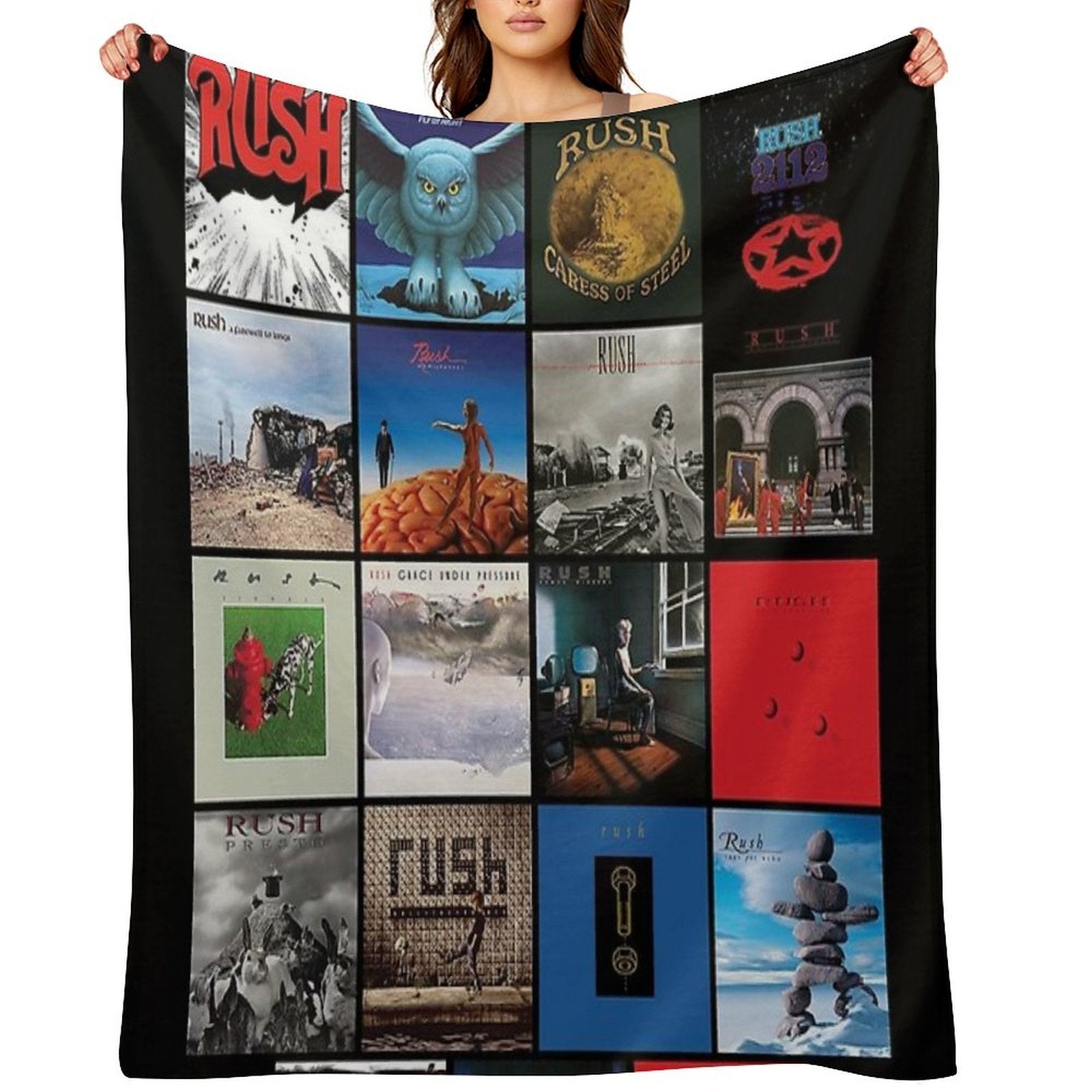 All Album Posters RushBand Completed  007 Sustainable Throw Blanket
