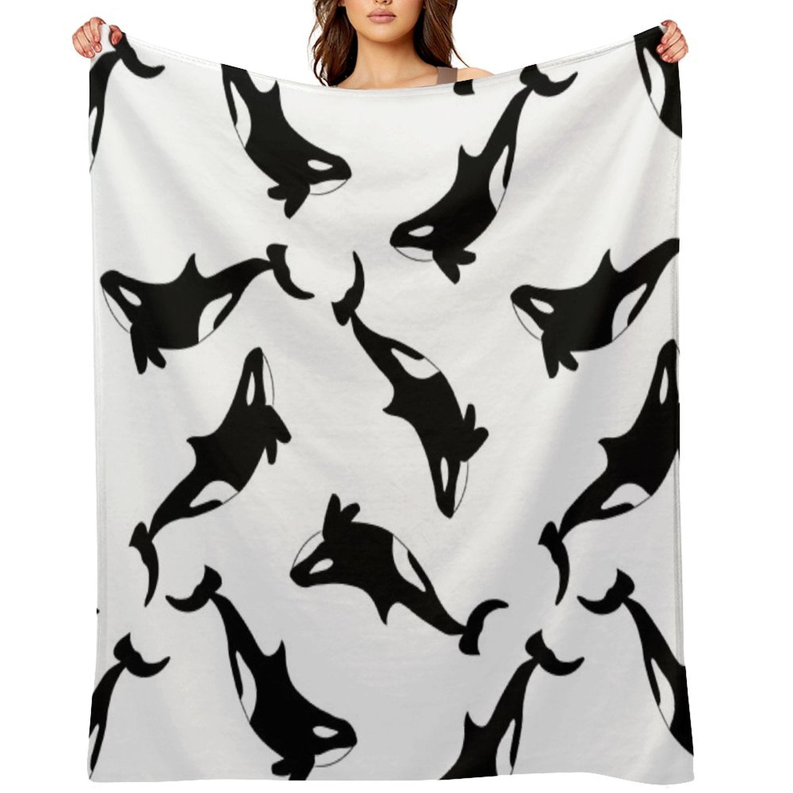 Orca Killer Whale Eco-conscious Throw Blanket