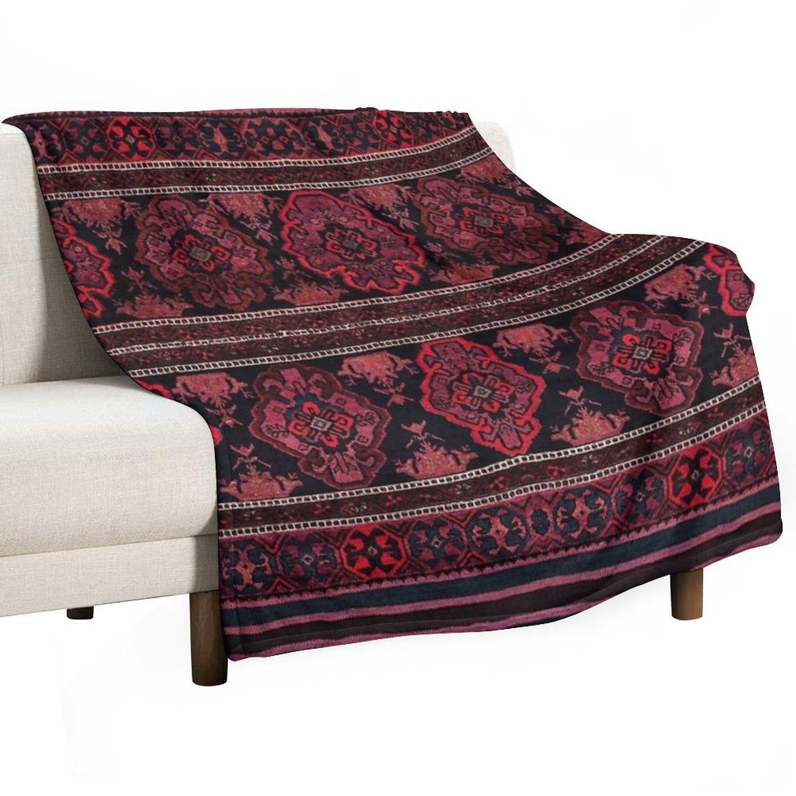 Traditional Moroccan Rug Artwork Comfort Throw Blanket