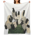 Sheep on The Hill Shrink-resistant Throw Blanket
