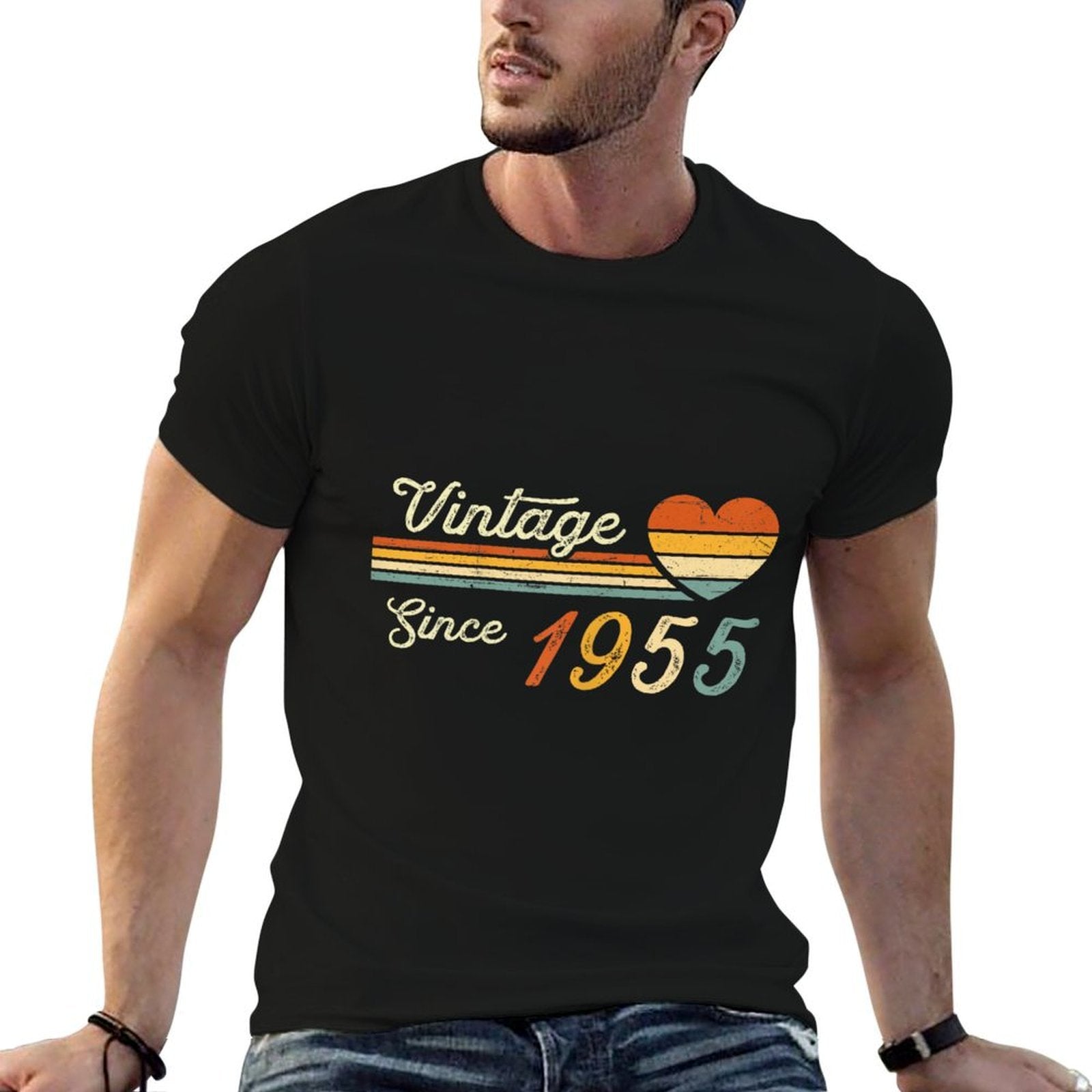 Vintage Born in 1955 Birthday Ladies  Cotton T-Shirt