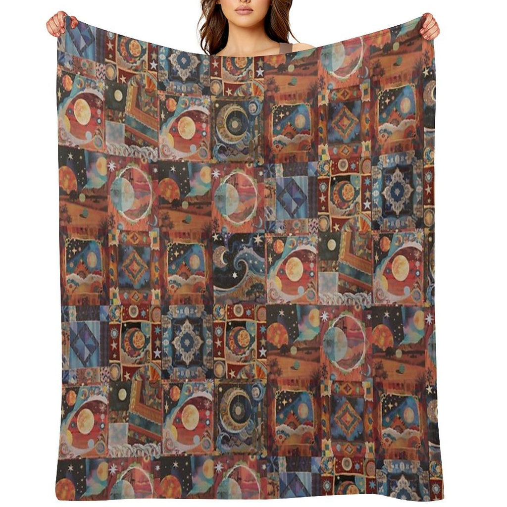 Whimsigoth Quilt Pattern 2025 Vintage  Stickers Decals DIY CRAFTS Premium Throw Blanket