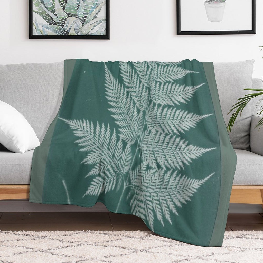 Green Fern Anti-pilling Throw Blanket
