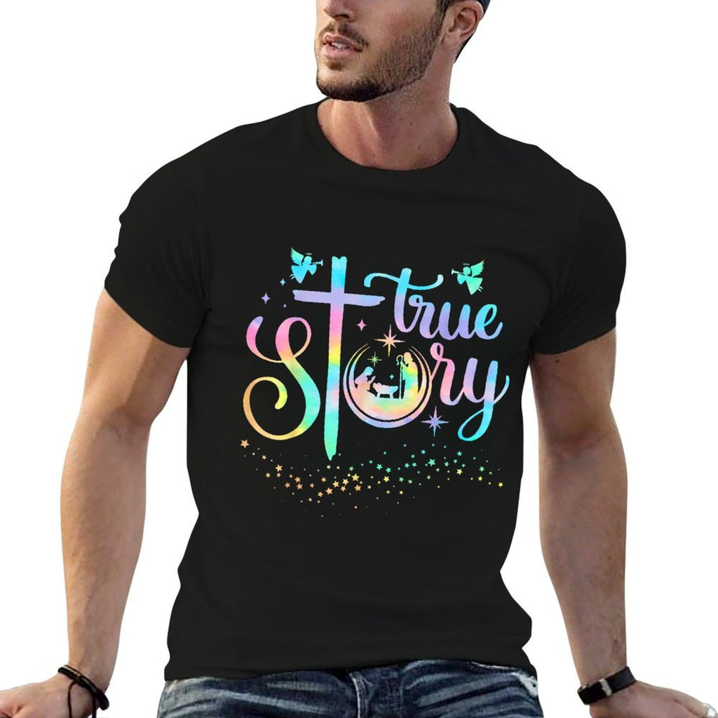 True Story Nativity Christmas Baby Jesus Religious Christian  Easy-care T-Shirt
