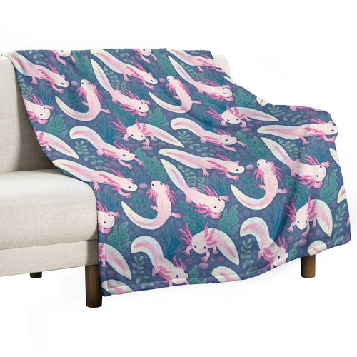 Axolotls Machine-washable Throw Blanket