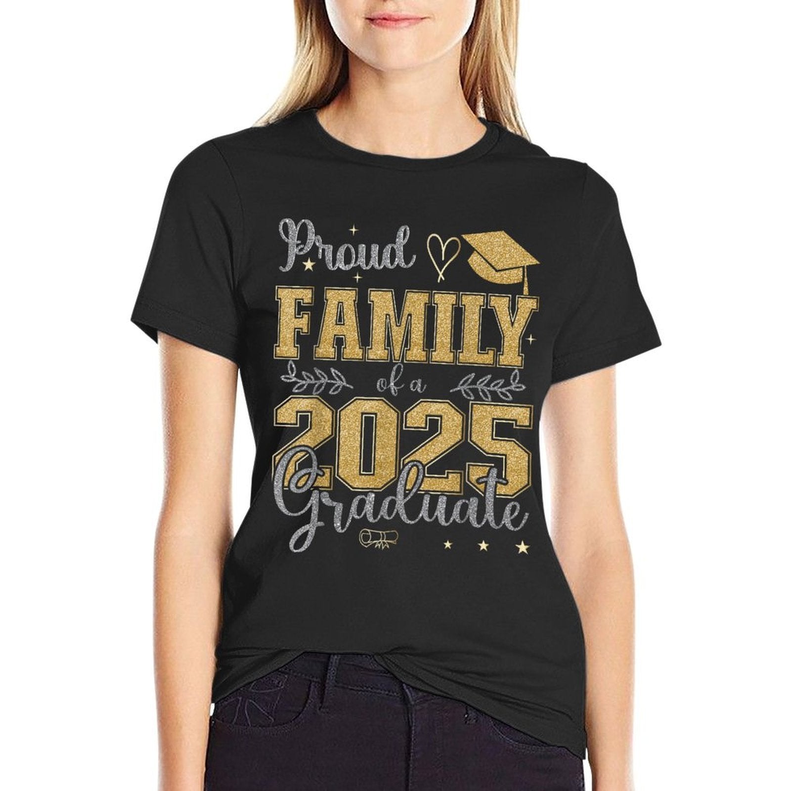 Proud Family of A Class of 2025 Graduate for Graduation  Eco-friendly Material T-Shirt