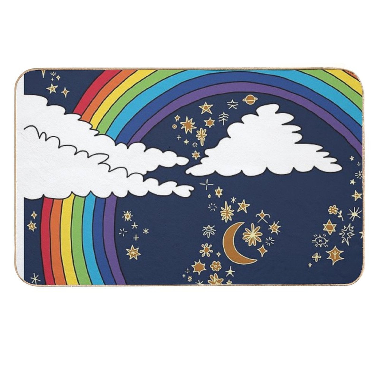 Rainbow Blue Background  Dirt-Trapping Bath Mat
