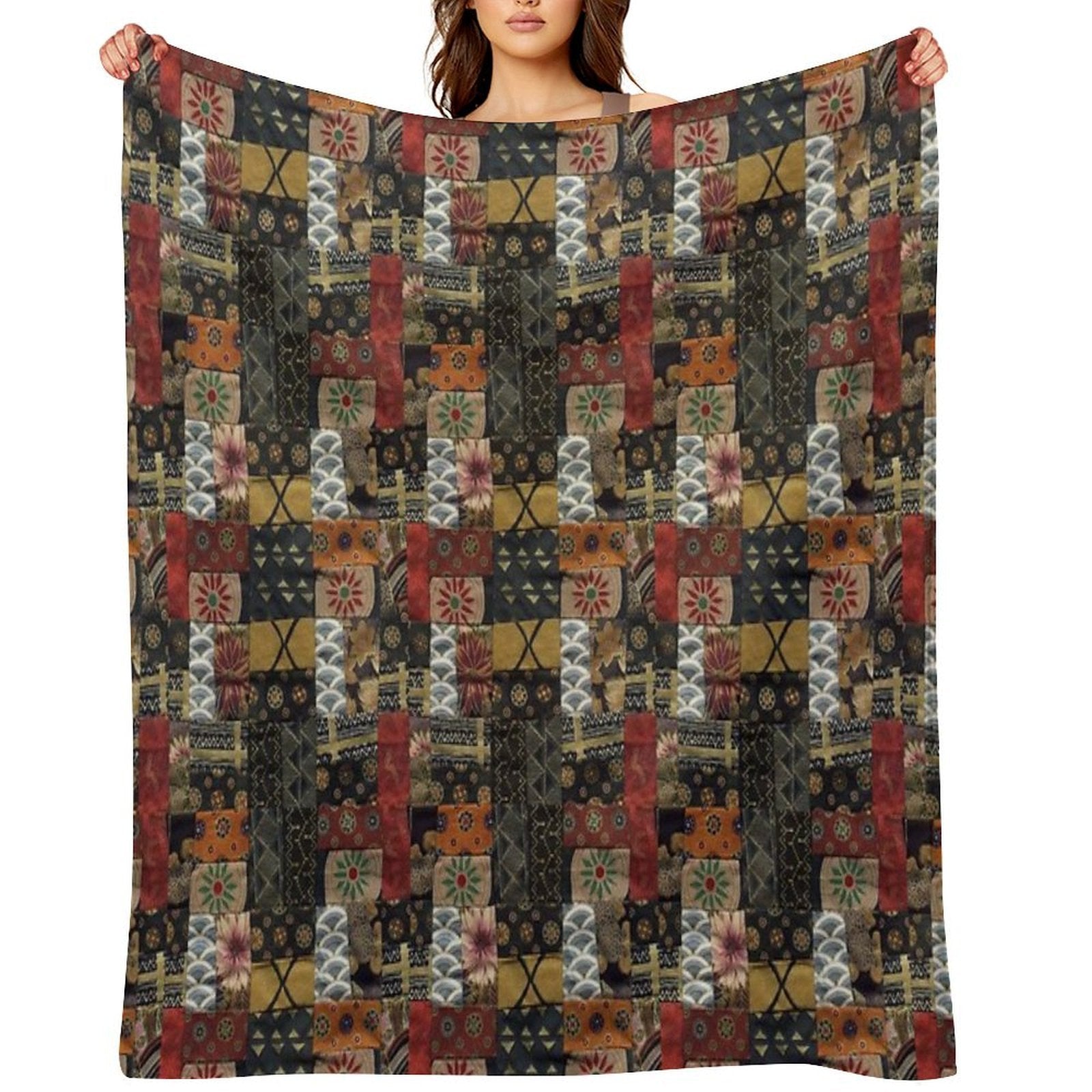 Patchwork Quilt Multi-functional Throw Blanket