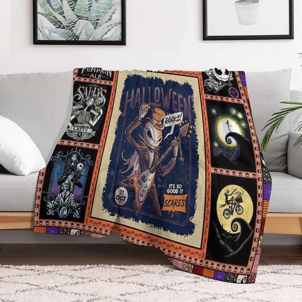 Jack Skeleton Photo Collage Gifts Multi-functional Throw Blanket
