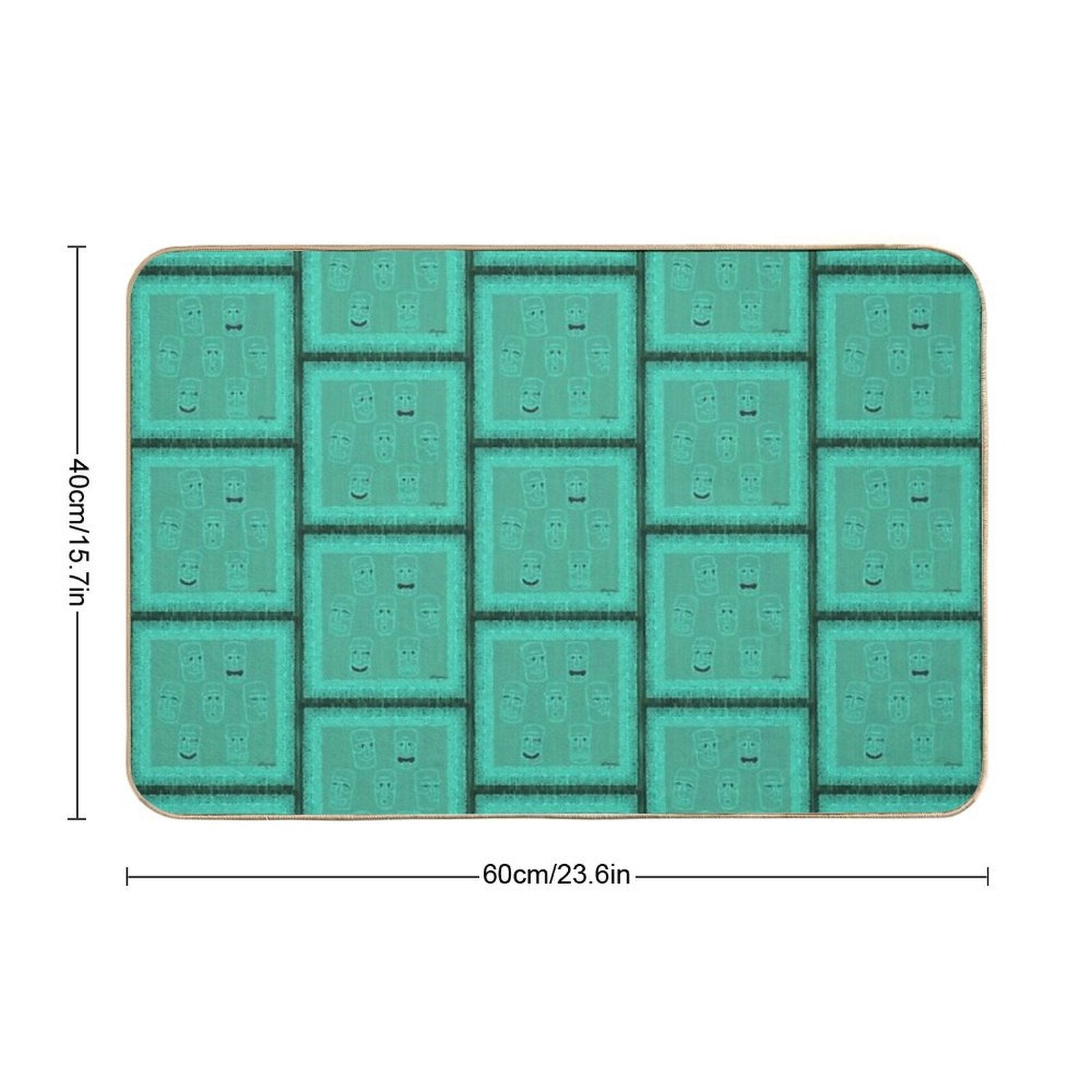 Tiki Time - Aqua Version!  Odorless Bath Mat