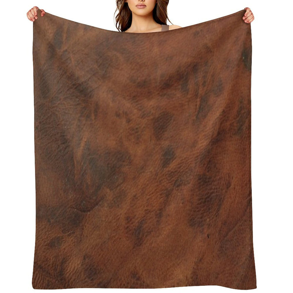 Leather Clouded Pattern Dark Lightweight Throw Blanket