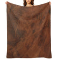 Leather Clouded Pattern Dark Lightweight Throw Blanket