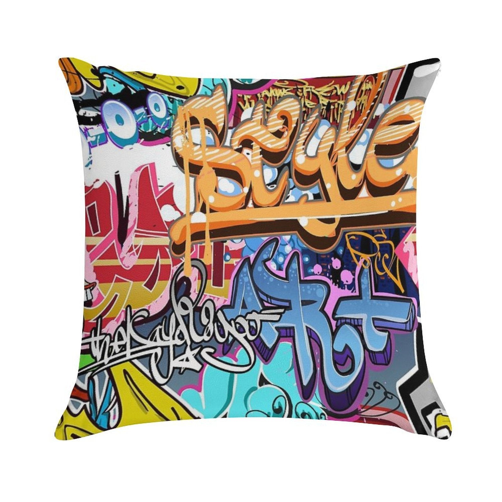 Graffiti Soft Shrink-Resistant Throw Pillow