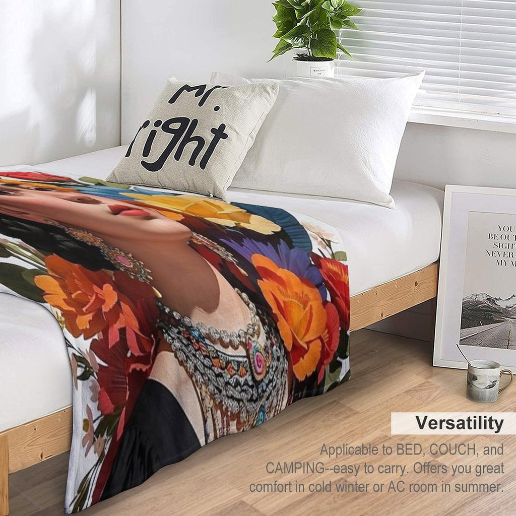 Frida Khalo All The Flowers- 1 Premium Throw Blanket