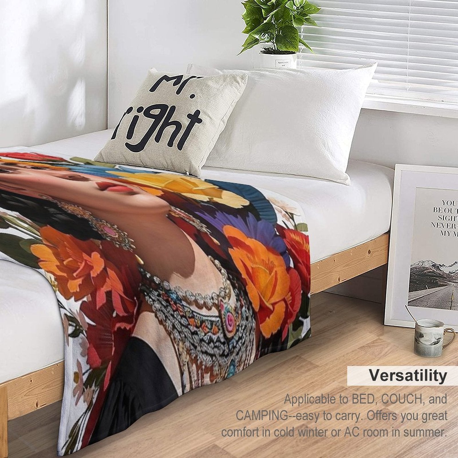 Frida Khalo All The Flowers- 1 Premium Throw Blanket