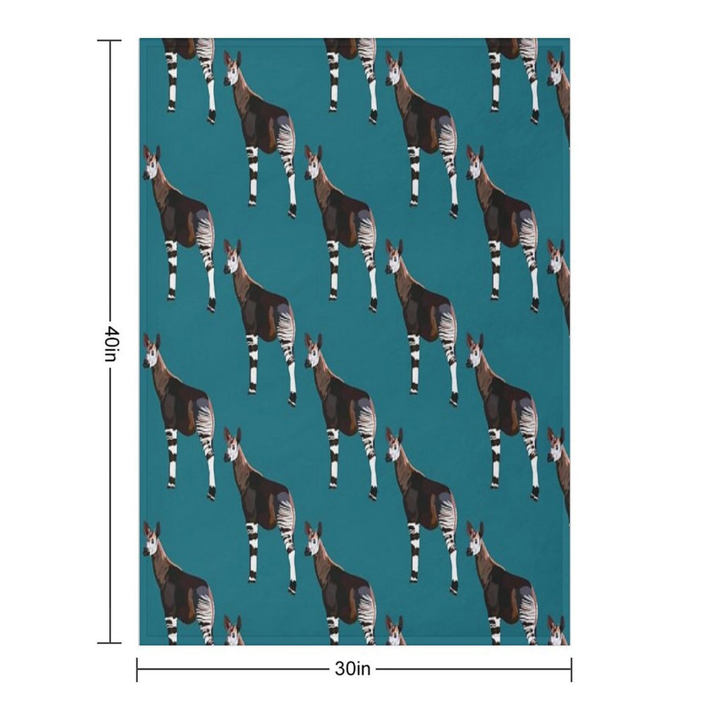 O Is for Okapi Wrinkle-free Throw Blanket