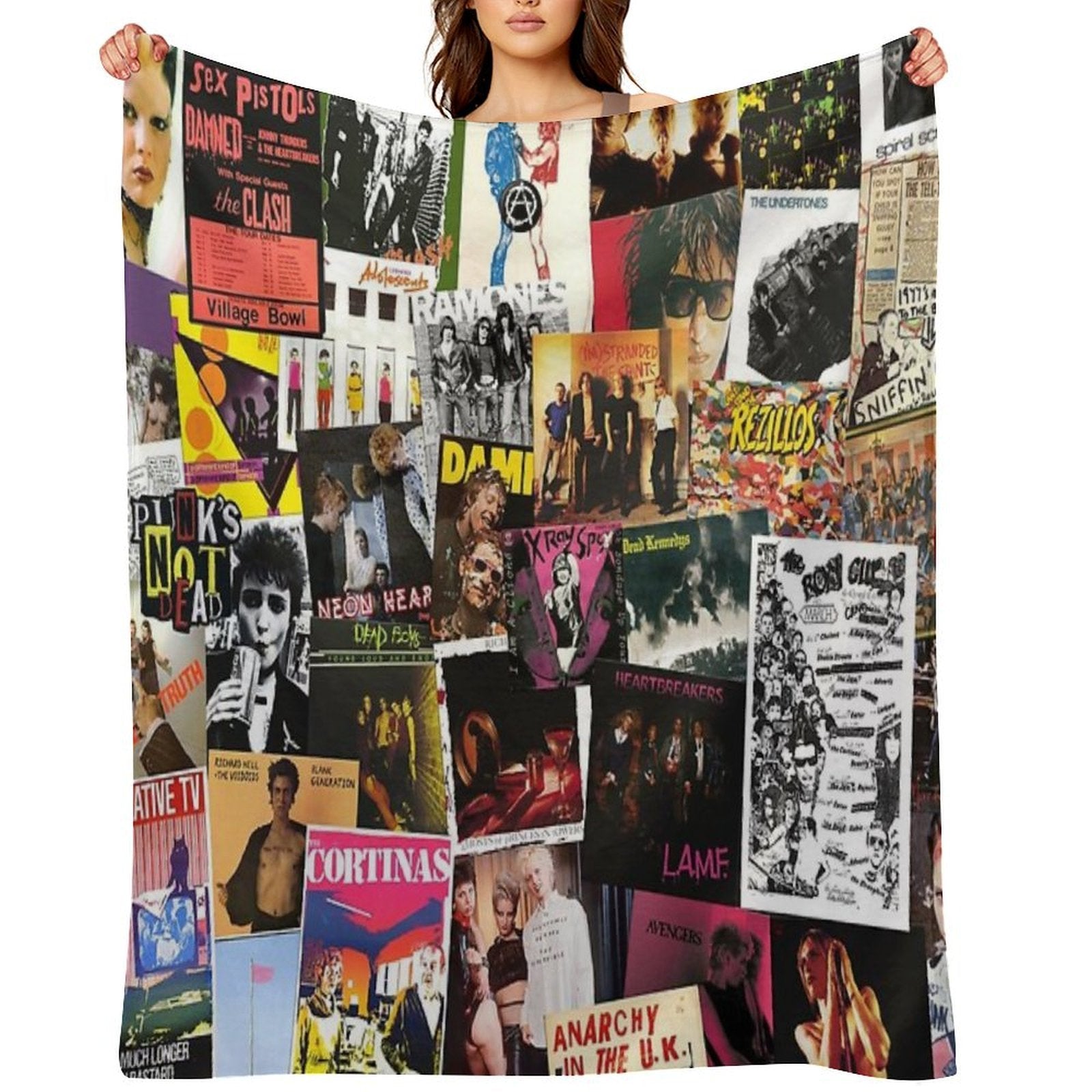 70s Punk Rock Music Anti-pilling Throw Blanket