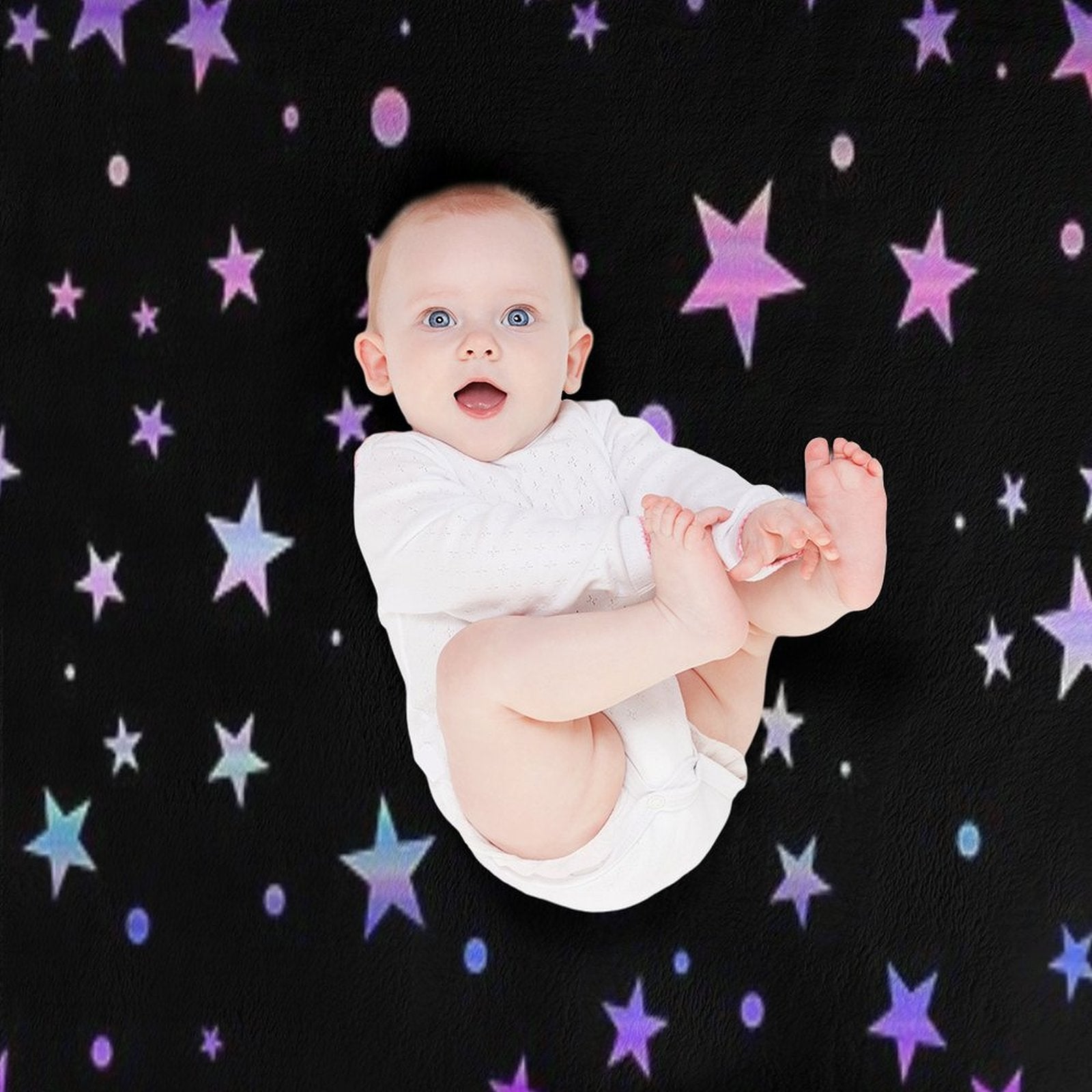 Pastel Starry Colorful Rainbow Stars Compact Throw Blanket