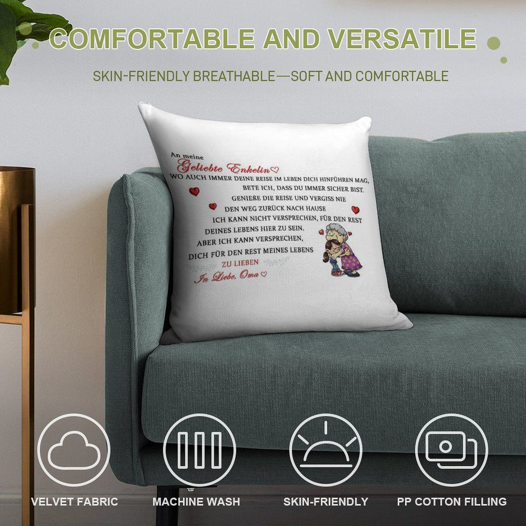 Gift for The Beloved Granddaughter Soft Easy Maintenance Throw Pillow