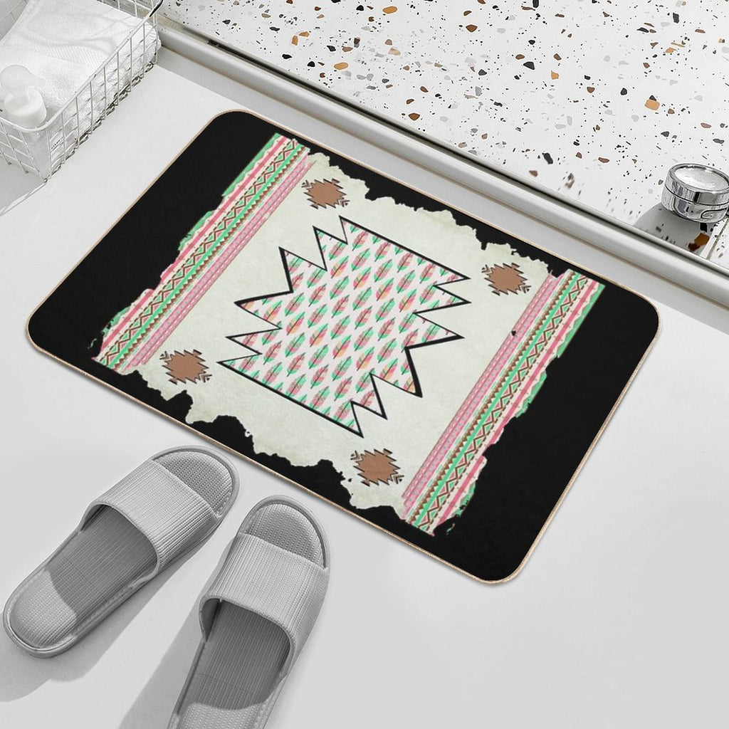 Native American Symbol - Aztec Boho Chic  Pet-Safe Bath Mat