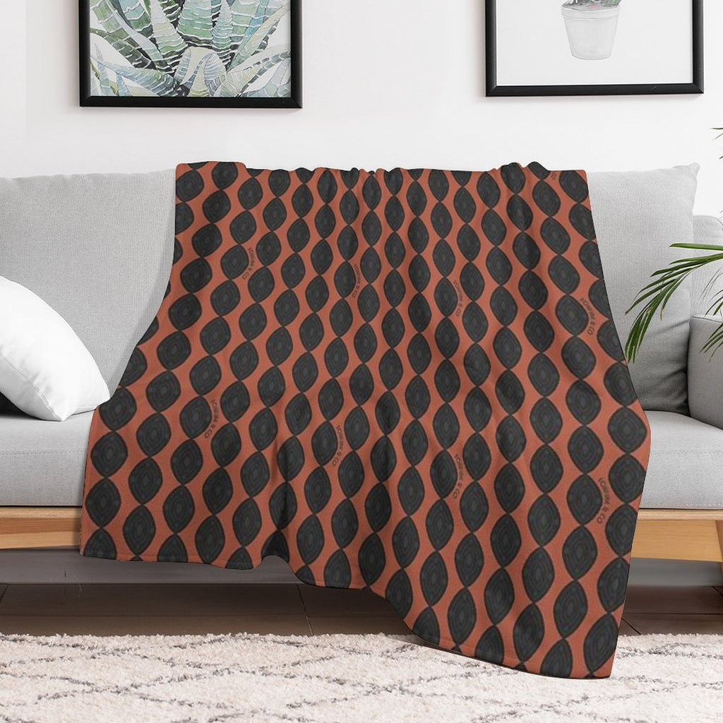 Atomic Blooms - Clay And Charcoal Durable Throw Blanket