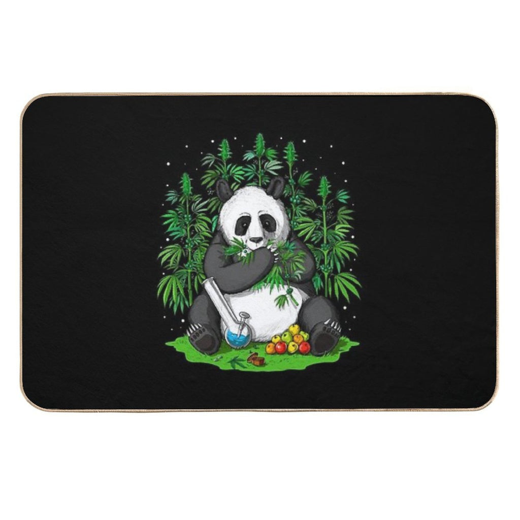 Panda Hippie Stoner  Easy Maintenance Bath Mat
