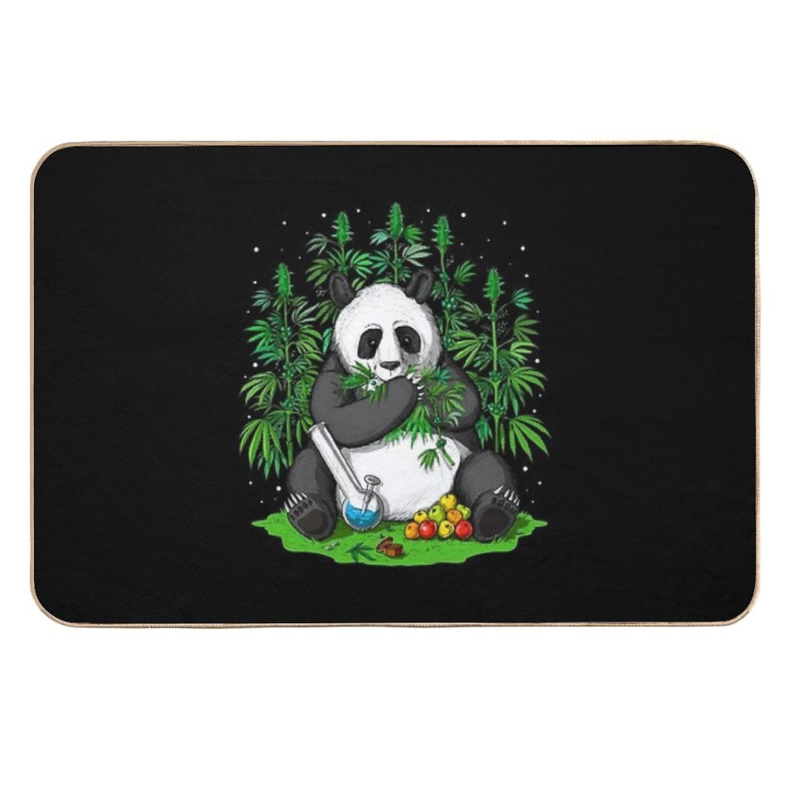 Panda Hippie Stoner  Easy Maintenance Bath Mat
