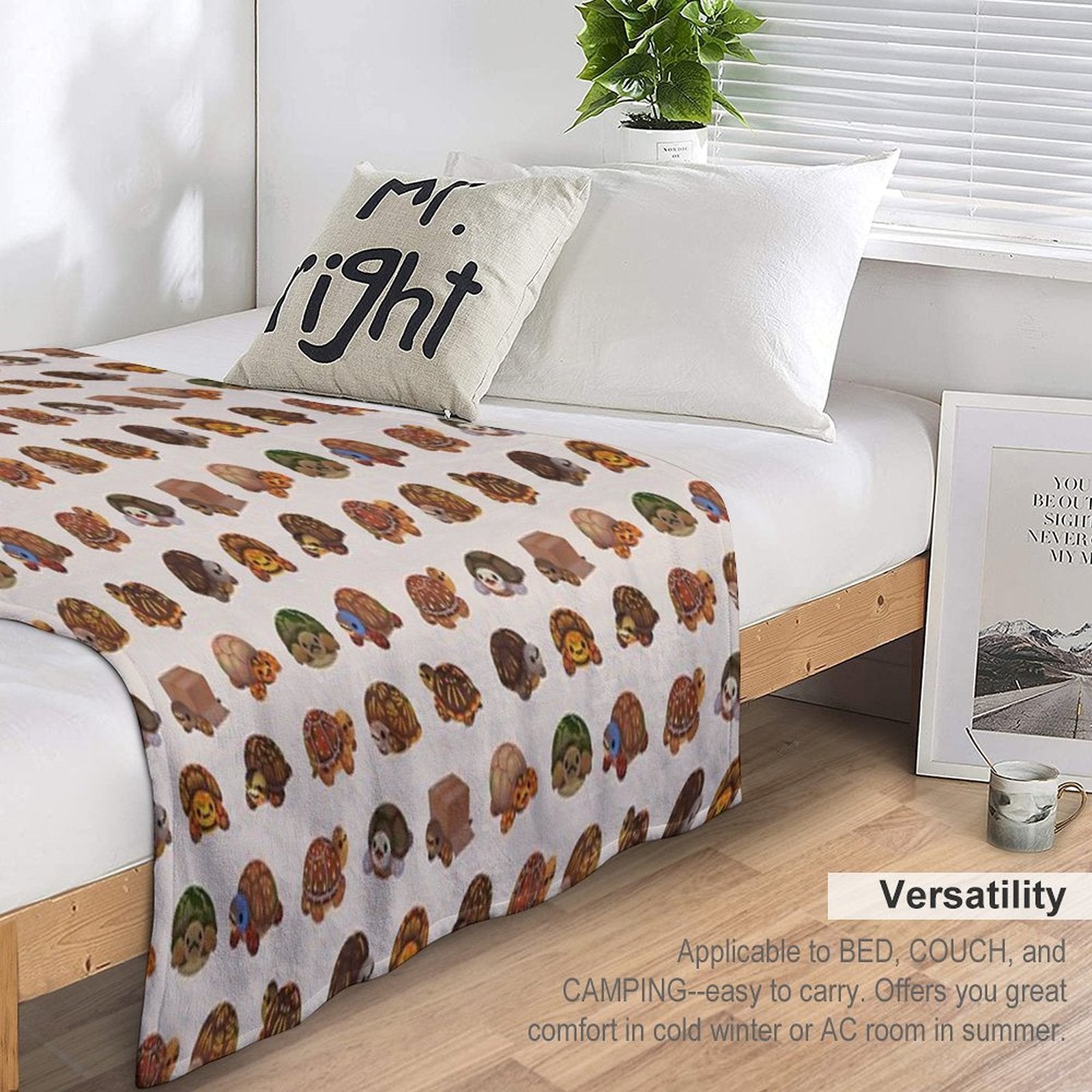 Box Turtle Plush Throw Blanket