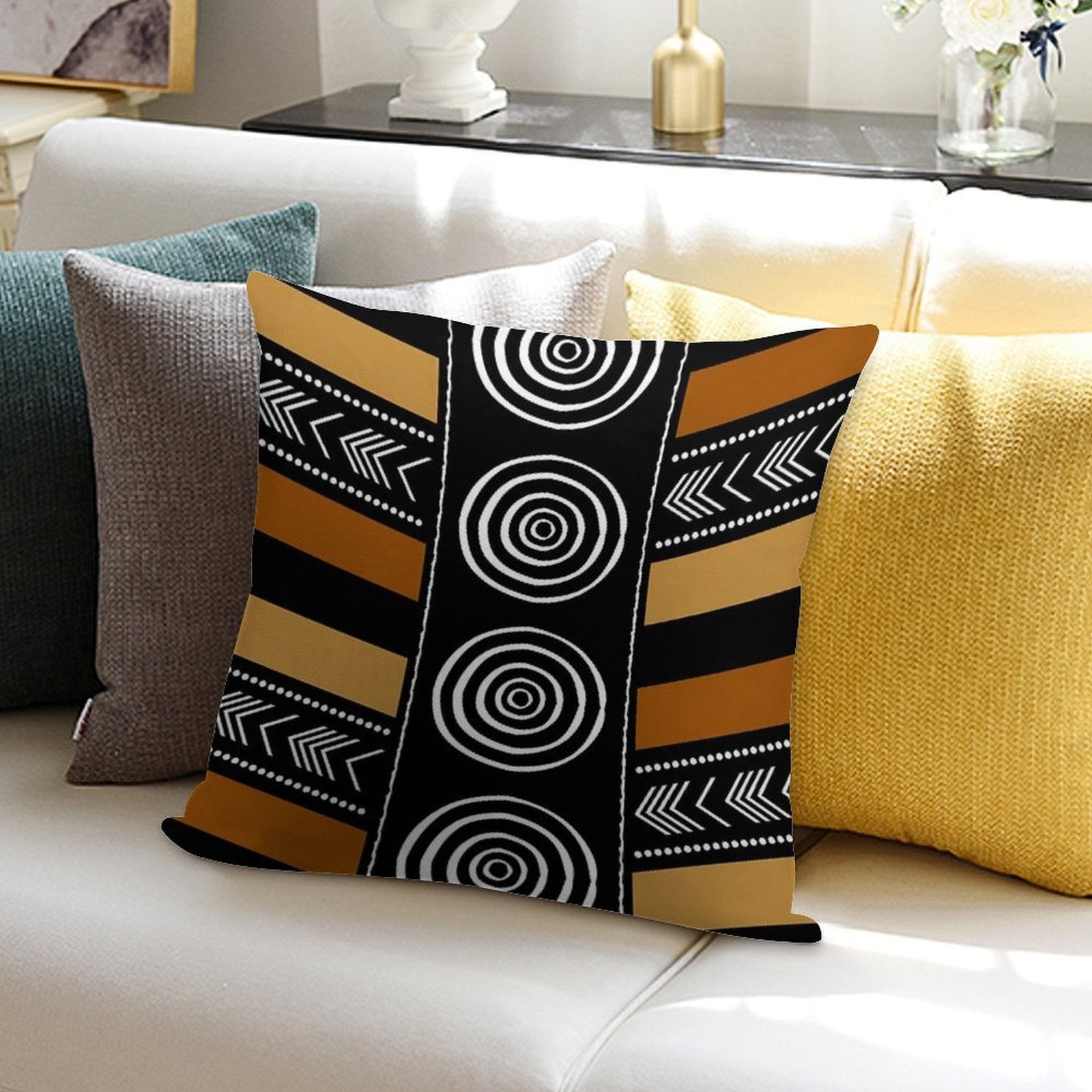 African Mud Cloth Artistry Art Soft Fade-Resistant Throw Pillow