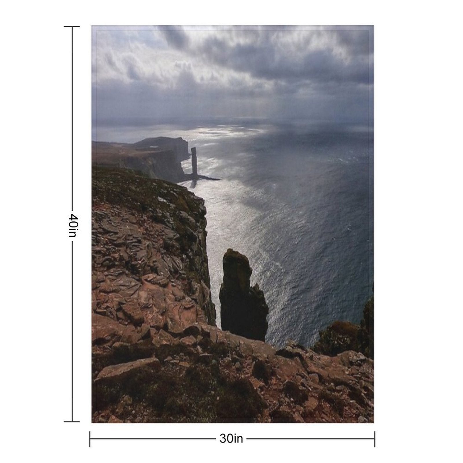 The Iconic Old Man of Hoy in Orkney Eco-conscious Throw Blanket
