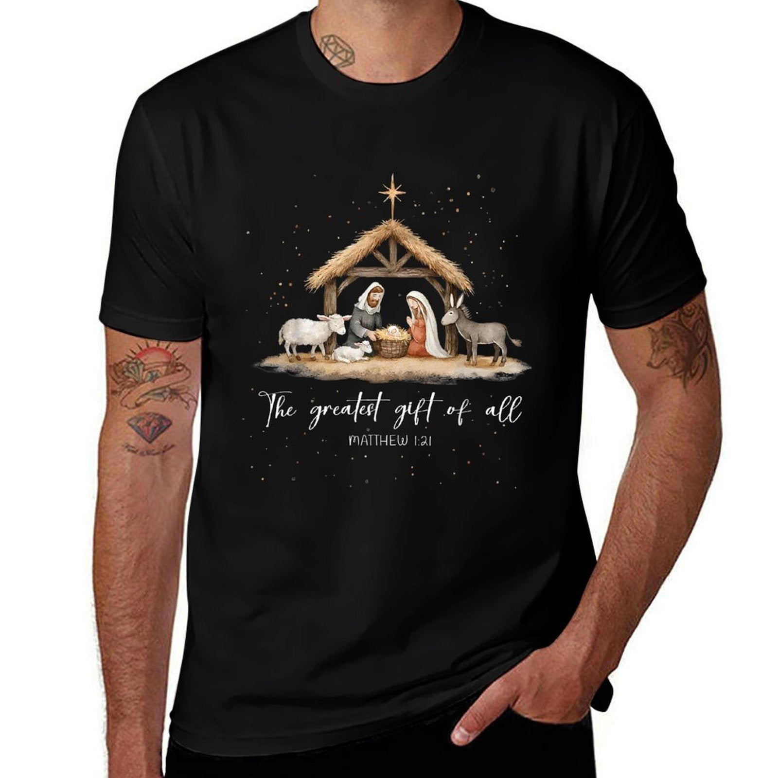 The Greatest Gift for All Christmas Nativity Jesus Christian  Quick-drying T-Shirt